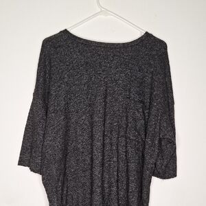 Zara Dark Heather Gray Long Sleeve Top